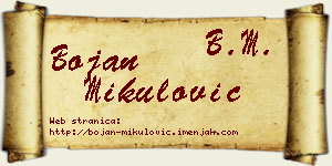 Bojan Mikulović vizit kartica